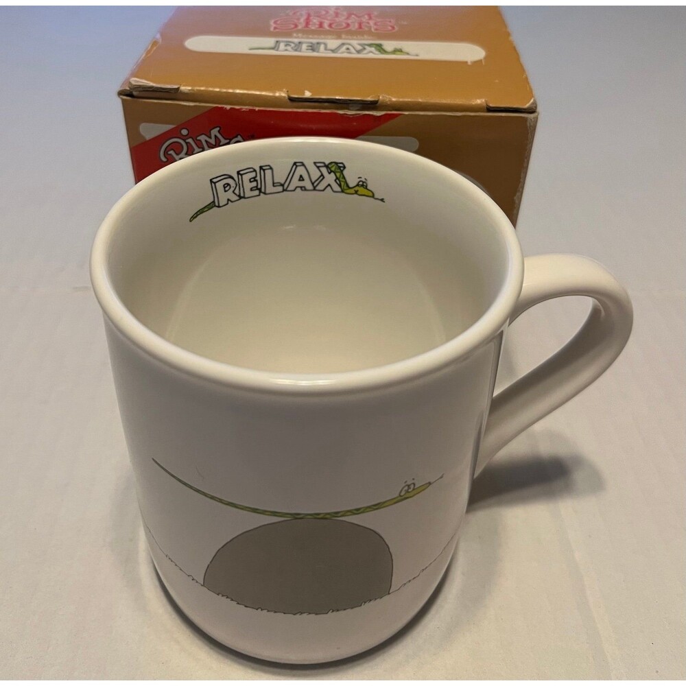 Hallmark Rim Shots Relax Coffee Mug Snake on Rock Coffee Cup Vintage 1985 New